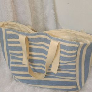 Avaasa Blue White Striped Tote Bag