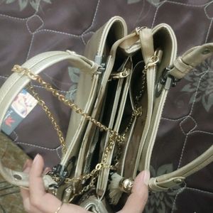 Beautiful Light Golden Handbag