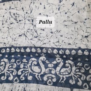 Printed Pure Cotton Saree With Blouse