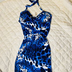 Blue Perfct Figure Shape Dress