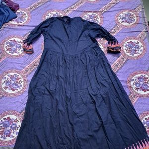 Purple/voilet Cotton Anarkali Type Kurta