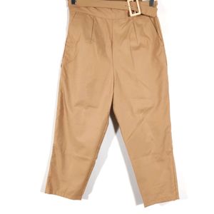 Tokyo Talkies Tan Slim Fit Casual Pant (Women)