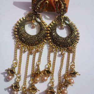 Beautiful Golden Party Earrings