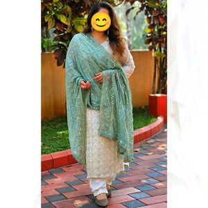 Heavy Embroidery Pakastani Suit(Mint Green Colour)