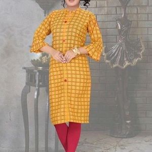 Straight Kurti ( Gold )