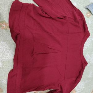 Maroon Collar Stylish Women Shirt