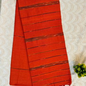 Orange Handloom Saree