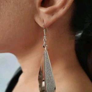 Silver Glittered Earrings