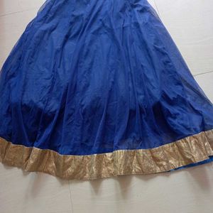 Ethnic Gown Slit Skirt With Dupatta