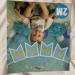 Half Birthday Banner Baby Boy Blue