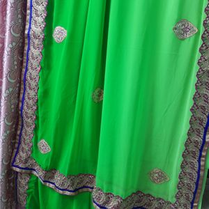 Party Wear Jari Work Saree