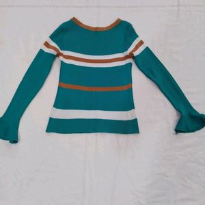 Fancy Long Sleeves Woolen Crop Top