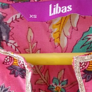 Libas Women Cotton Blend Kurta Set With Dupatta