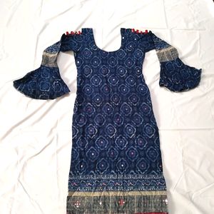 Cotton Mirror Work Kurti