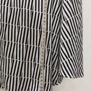 White Black Striped Long Skirt