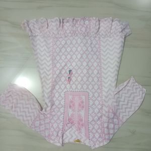 A-line Dress Pink Mixs Colour  Size -L