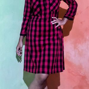 Checkered Frock For Women❤🖤