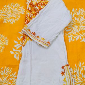 Yellow Chikenkari Kurti 💛