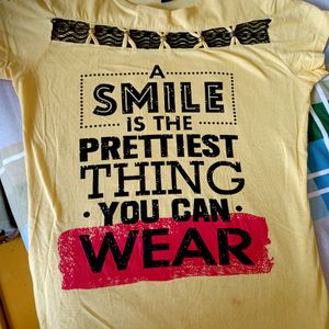 Women's Yellow Tshirt With Thought