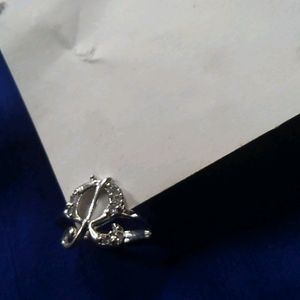 R Initial Silver Ring