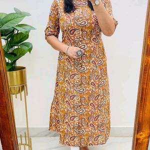 A-line Pure Cotton Kurti With Pocket