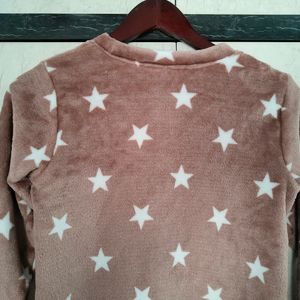 Muave Full Sleeves Star Printed Sweatshirt