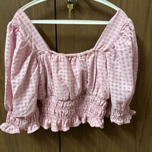 Pink Womens Crop Top