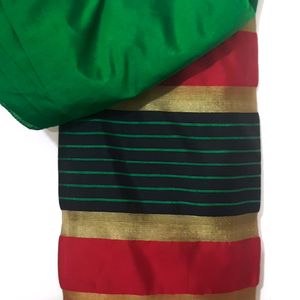 Green Cotton Silk Saree