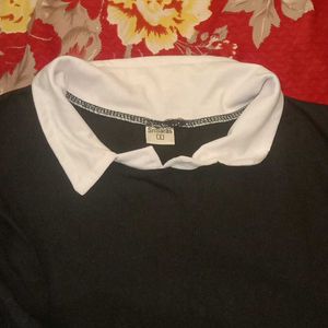 Black Full Sleeve Collar Tshirt