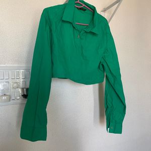 Green Crop Shirt