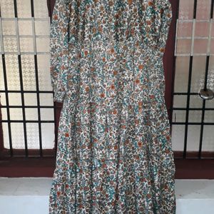 New Printed Cotton Layered Gown -XL