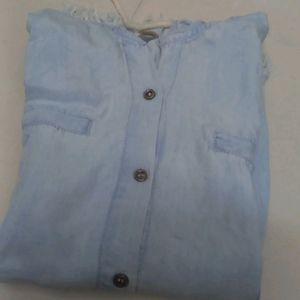 Denim Shirt With Hoodie Pattern