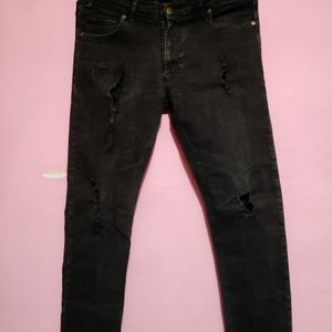 Rough Black Jeans For Men