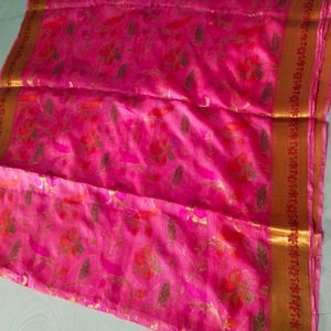 Cotton Blend Pattu Border Saree