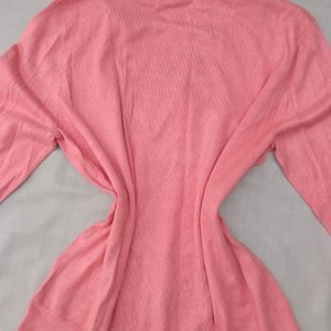 New Pink Korean V Shape Sweater..