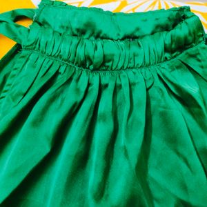 Green Halter Neck Satin Blouse