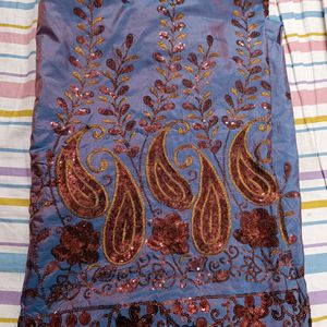 Semi Silk Saree With Sequence Work