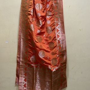 Gold Colour Anarkali Long Kurta Set Size M