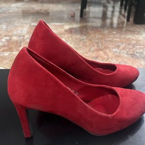 Suede Red Stilettos