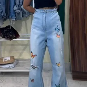 Fashion Nova Butterfly Print Jeanss