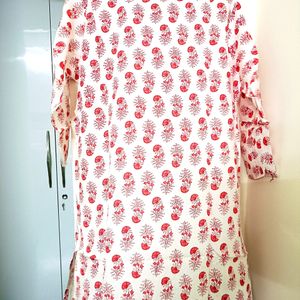 COTTON tunic With Jaipuri Bangru Print Stitched