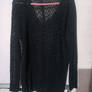 Black Crochet Top Full