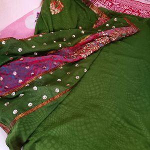 Green Designer Saree