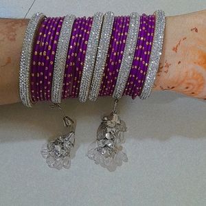 Beautiful Purple and White Bangles💜💜🤍🤍