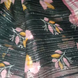 Black And Pink Party Wear SAREE