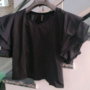 Frill Black Top