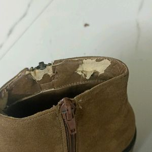 Brown Chunky Heel Platform Boots