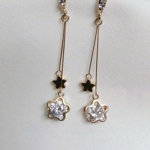 DOUBLE STAR STUDDED DANGLERS EARRING