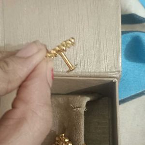 One Gram Gold Plated Chutti Earring With Button