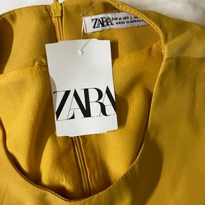 ZARA Sleeveless Yellow Long Top